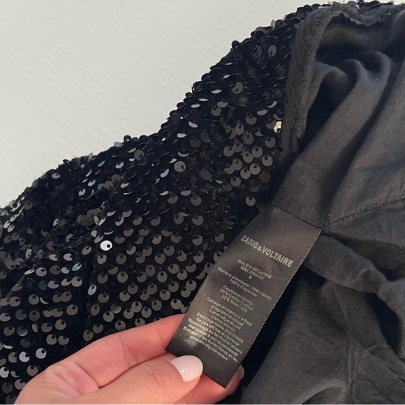 Zadig & Voltaire Raleg Tube Sequin Mini Dress Black - Picture 11 of 16